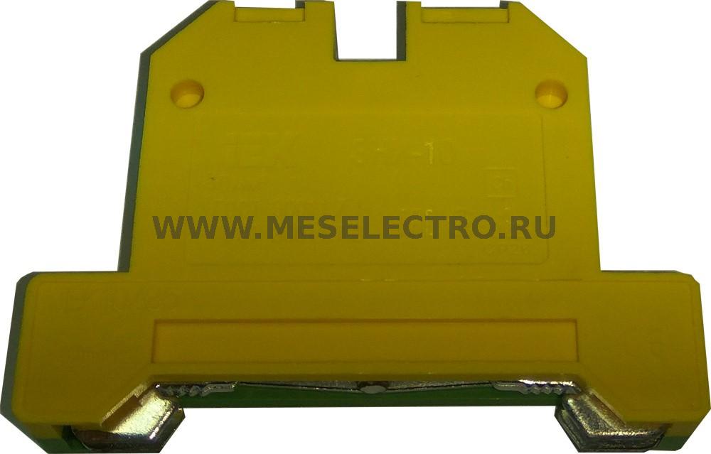 ЗНИ-10 Клемма проходная для проводников сечением 10 мм.2 (синяя) желто ...